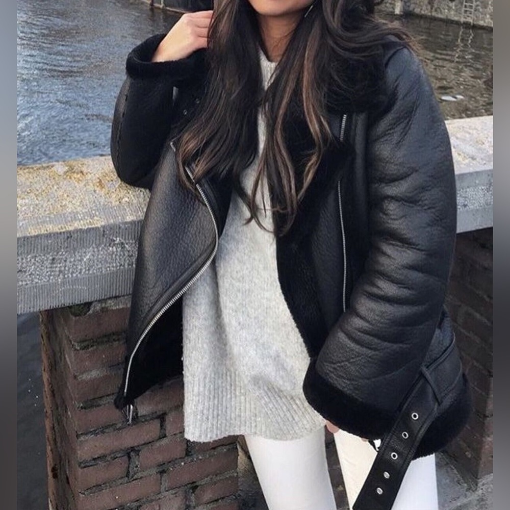 Zara Double Faced Faux Leather Jacket